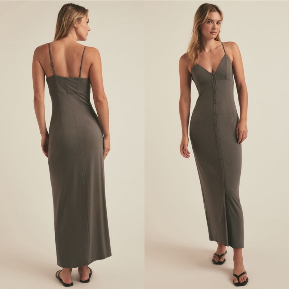 Favorite Daughter The Into You Maxi Dress in Kalamata Olive Green Size M NWOT